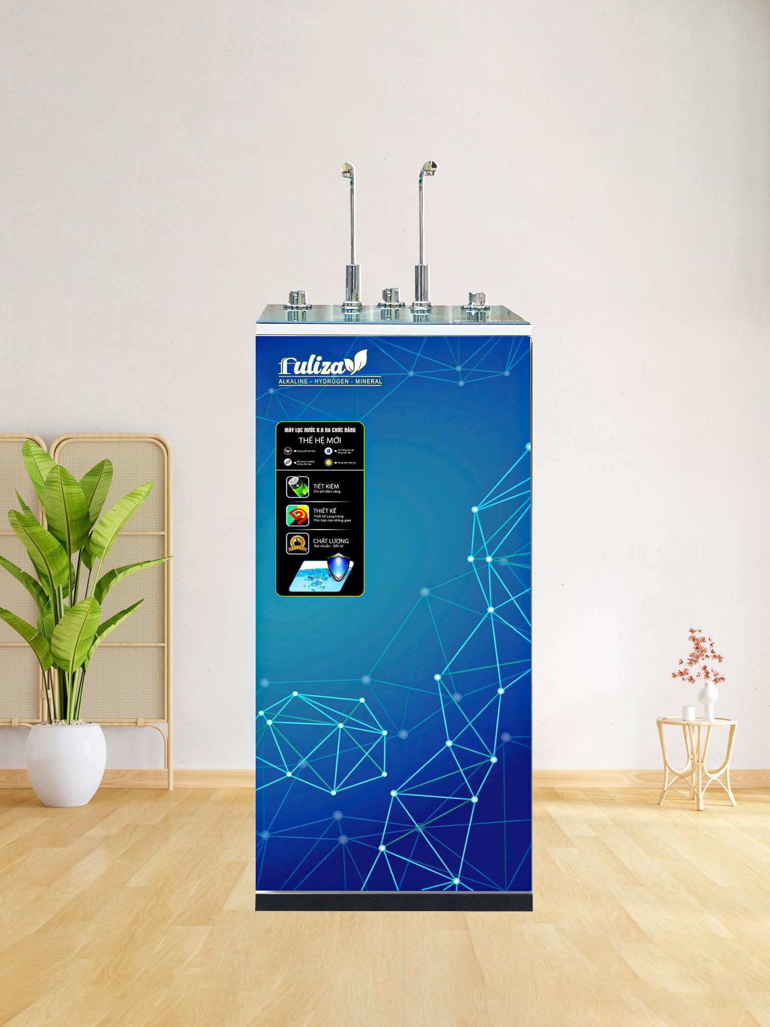 MÁY LỌC NƯỚC FULIZA CAO CẤP NÓNG LẠNH NGUỘI 9 CẤP 2 VÒI