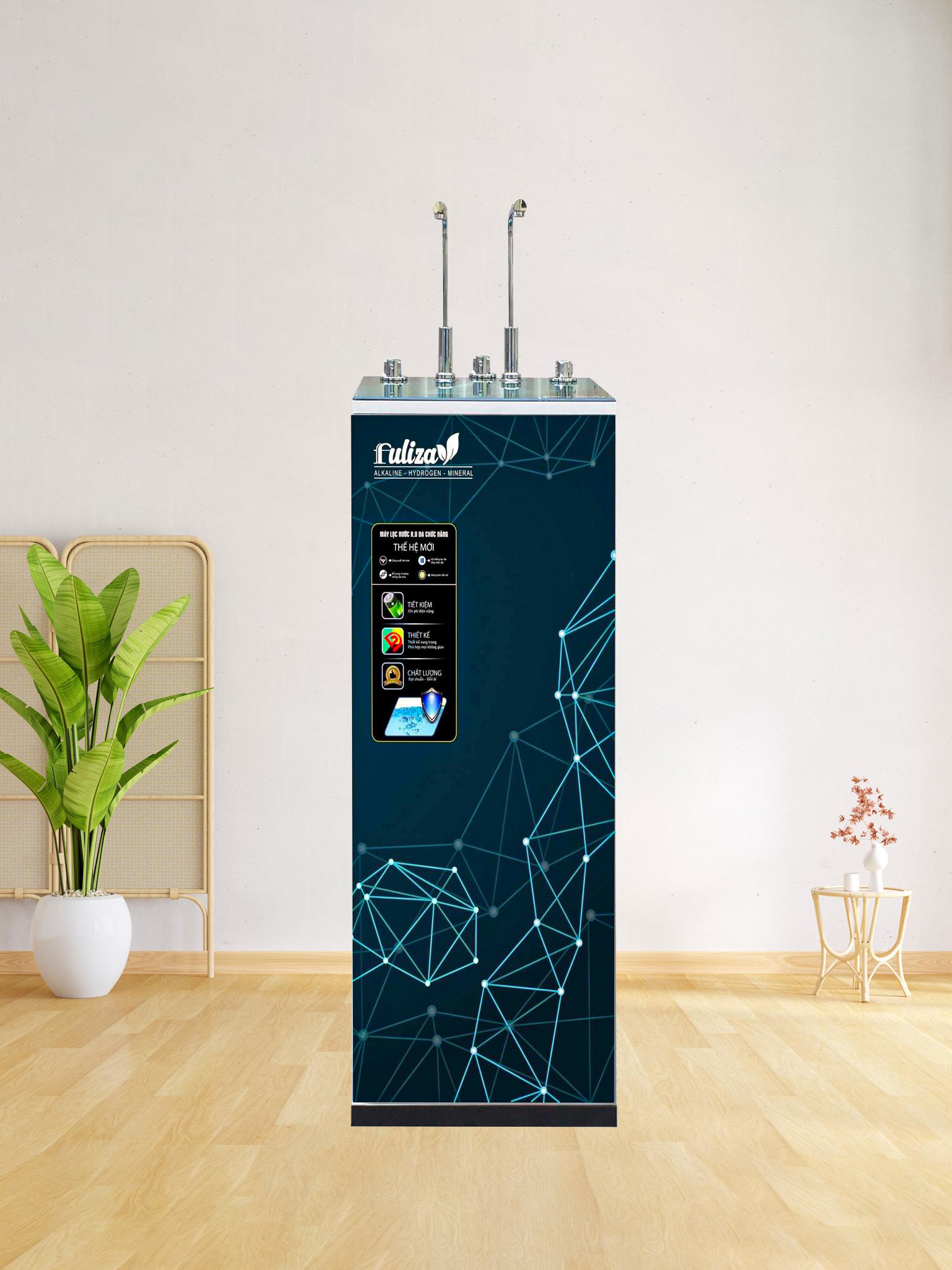 MÁY LỌC NƯỚC FULIZA CAO CẤP NÓNG LẠNH NGUỘI 9 CẤP 2 VÒI SLIM